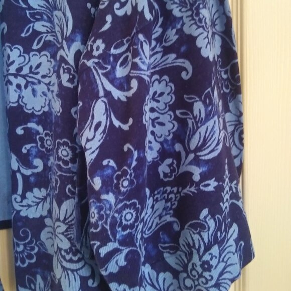 Isaac Mizrahi Live Blue Floral Cardigan Sweater /Shrug- 5X-NWOT - Picture 4 of 4